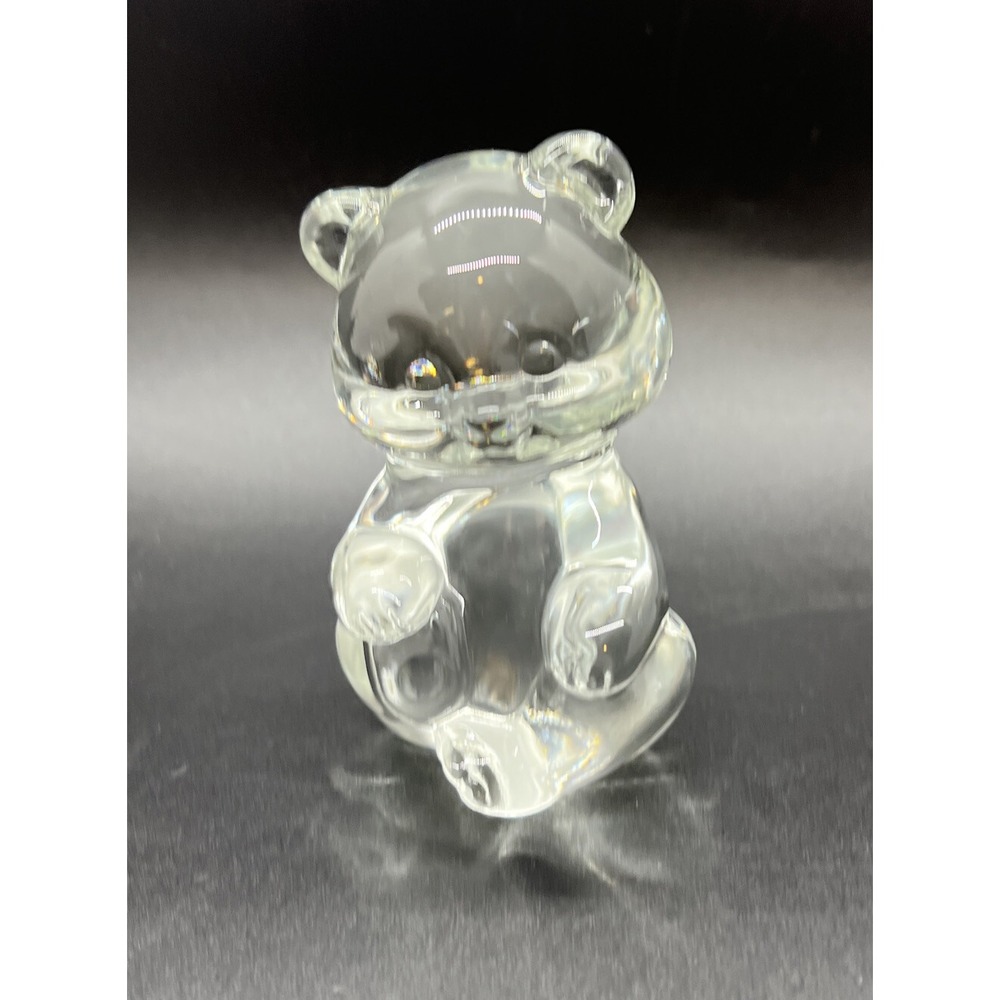 Fenton Crystal Art Glass Teddy Bear Figurine Vintage Paperweight 3 1/2"